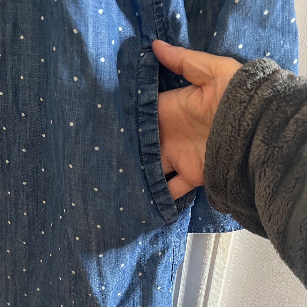 🚨Philosophy Blue Chambray Dress Polka Dots w Pockets🚨 - Picture 7 of 7